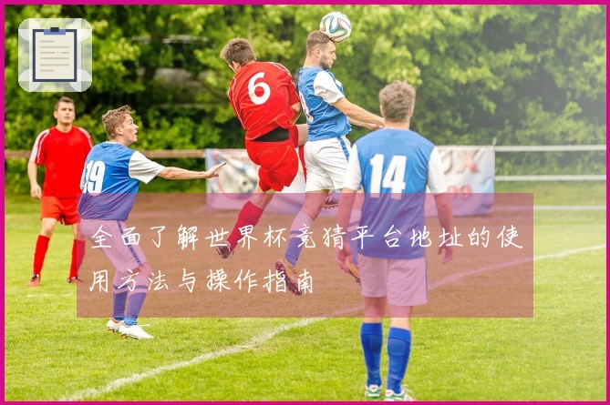 全面了解世界杯竞猜平台地址的使用方法与操作指南